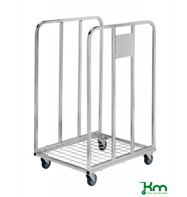 Rollcontainer verzinkt bis 150 kg 4 Lenkrollen 2 davon mit Bremse 530x630x1000mm KM53631002