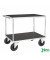 Plattformwagen Serie 500 KM537-3, 800x1300mm (BxL gesamt), bis 500kg belastbar, 2 Bockrollen, 2 Lenkrollen, silber