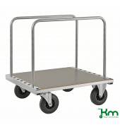 Scheibenwagen KM539, Scheibenwagen/Plattenwagen, 800x890x940mm (BxLxH), bis 500kg belastbar, 2 Bockrollen, 2 Lenkrollen, verzink