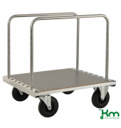 Scheibenwagen KM539B, Scheibenwagen/Plattenwagen, 800x890x940mm (BxLxH), bis 500kg belastbar, 2 Bockrollen, 2 Lenkrollen mit Bre