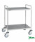 Edelstahlwagen rostfrei bis 200 kg 4 Lenkrollen 2 davon mit Bremse 650x440x1010mm KM60350MRM