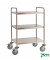 Edelstahlwagen rostfrei bis 200 kg 4 Lenkrollen 2 davon mit Bremse 650x440x1010mm KM60351MRM