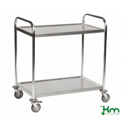 Edelstahlwagen KM60354, 2 Böden C2, 18/0, 590x910x940mm (BxLxH), bis 100kg belastbar, 4 Lenkrollen, 2 davon mit Bremse, rostfre