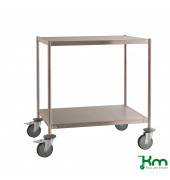 Edelstahlwagen KM60354MRU, Vollständig geschweißt 2 Böden C3, 18/8, 575x825x900mm (BxLxH), bis 200kg belastbar, 4 Lenkrollen,