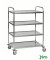 Edelstahlwagen rostfrei bis 100 kg 4 Lenkrollen 2 davon mit Bremse 910x590x1260mm KM60356