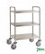 Edelstahlwagen rostfrei bis 200 kg 4 Lenkrollen 2 davon mit Bremse 1075x575x1010mm KM60368MRM