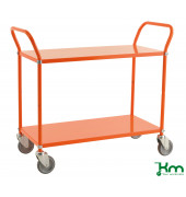 Etagenwagen KM6105B, Farbiger Wagen mit 2 Böden, 480x1080x940mm (BxLxH), bis 250kg belastbar, 4 Lenkrollen, 2 davon mit Bremse,