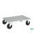 Plattformwagen Serie 600 KM630-2, 700x1000mm (BxL gesamt), bis 500kg belastbar, 2 Bockrollen, 2 Lenkrollen, silber