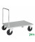 Plattformwagen Serie 600 KM631-2, 700x1000mm (BxL gesamt), bis 500kg belastbar, 2 Bockrollen, 2 Lenkrollen, silber