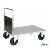 Plattformwagen KM632-2B, Serie 600 Plattformwagen, 700x1000x260mm (BxLxH), bis 500kg belastbar, 2 Bockrollen, 2 Lenkrollen, mit 