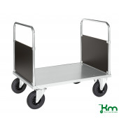 Plattformwagen KM633-2B, Serie 600 Plattformwagen, 700x1000x900mm (BxLxH), bis 500kg belastbar, 2 Bockrollen, 2 Lenkrollen, mit 