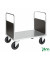Plattformwagen Serie 600 KM633-2B, 700x1000mm (BxL gesamt), bis 500kg belastbar, 2 Bockrollen, 2 Lenkrollen, mit Bremse, silber