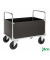Plattformwagen Serie 600 KM635-3H, 800x1200mm (BxL gesamt), bis 500kg belastbar, 2 Bockrollen, 2 Lenkrollen, silber