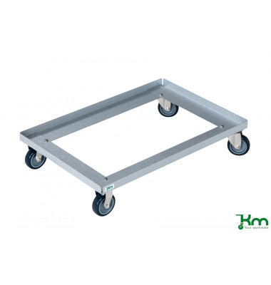 Roll- und Kistenwagen verzinkt bis 100 kg 2 Bockrollen 2 Lenkrollen 616x416x128mm KM672