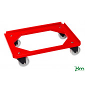 Roll- und Kistenwagen KM683, Rollwagen, 425x625x170mm (BxLxH), bis 250kg belastbar, 4 Lenkrollen, rot