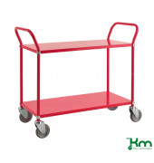 Etagenwagen KM7105B, Farbiger Wagen mit 2 Böden, 480x1080x940mm (BxLxH), bis 250kg belastbar, 4 Lenkrollen, 2 davon mit Bremse,