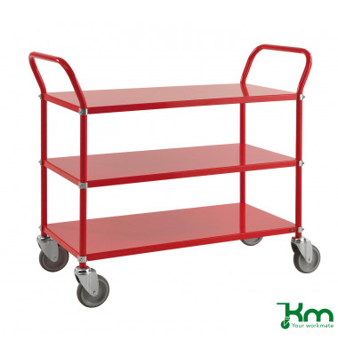 Etagenwagen rot bis 250 kg 4 Lenkrollen 1080x480x940mm KM7106