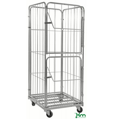 Rollcontainer verzinkt bis 400 kg 2 Lenk- und 2 Bockrollen  720x800x1800mm KM72801804-DB