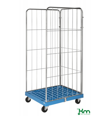 Rollcontainer verzinkt bis 400 kg 2 Bockrollen 2 Lenkrollen 725x810x1800mm KM72811803P