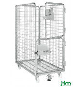 Rollcontainer KM80-S, Paketwagen, 750x1200x1695mm (BxLxH), bis 800kg belastbar, 2 Lenk- und 2 Bockrollen, verzinkt
