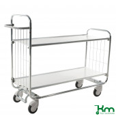 Etagenwagen KM8000-2XL-CL, Serie 8000, 2 Böden, 470x1395x1120mm (BxLxH), bis 250kg belastbar, 4 Lenkrollen, verzinkt