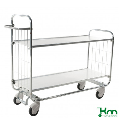 Etagenwagen verzinkt bis 250 kg 4 Lenkrollen 1395x470x1120mm KM8000-2XL-CL