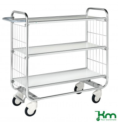 Etagenwagen verzinkt bis 250 kg 4 Lenkrollen 1195x470x1120mm KM8000-3L-CL