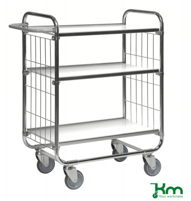 Etagenwagen verzinkt bis 250 kg 4 Lenkrollen 945x470x1120mm KM8000-3M