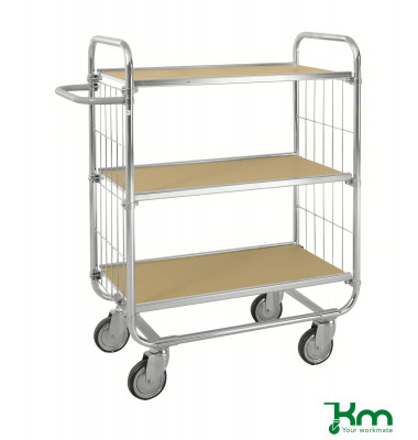 ESD-Wagen verzinkt bis 520 kg 4 Lenkrollen 945x470x1120mm KM8000-3M-ESD