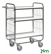 Etagenwagen KM8000-3MB, Serie 8000, 3 Böden, 470x945x1120mm (BxLxH), bis 250kg belastbar, 4 Lenkrollen, 2 davon mit Bremse, ver