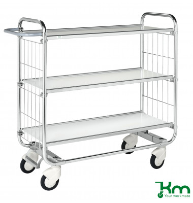 Etagenwagen verzinkt bis 250 kg 4 Lenkrollen 1395x470x1120mm KM8000-3XL-CL