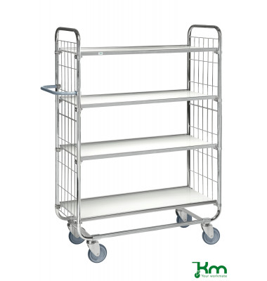 Etagenwagen verzinkt bis 250 kg 4 Lenkrollen 1195x470x1590mm KM8000-4L