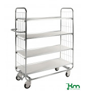 Etagenwagen KM8000-4L-CL, Serie 8000, 4 Böden, 470x1195x1590mm (BxLxH), bis 250kg belastbar, 4 Lenkrollen, verzinkt