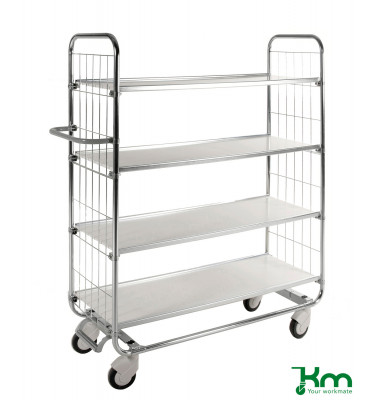 Etagenwagen verzinkt bis 250 kg 4 Lenkrollen 1195x470x1590mm KM8000-4L-CL