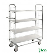 Etagenwagen KM8000-4XL-CL, Serie 8000, 4 Böden, 470x1395x1590mm (BxLxH), bis 250kg belastbar, 4 Lenkrollen, verzinkt