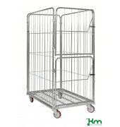 Rollcontainer KM801201802B, Rollcontainer 4 Seiten, 800x1200x1800mm (BxLxH), bis 600kg belastbar, 2 Lenk- und 2 Bockrollen, verz