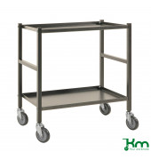 Tischwagen KM8100, 2 Böden, 430x690x750mm (BxLxH), bis 150kg belastbar, 4 Lenkrollen, anthrazit