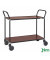 Design Servierwagen schwarz bis 250 kg 4 Lenkrollen 2 davon mit Bremse 1100x430x940mm KM8112-MAB