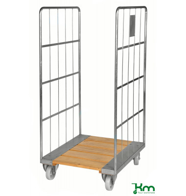 Rollcontainer verzinkt bis 400 kg 2 Bockrollen 2 Lenkrollen 800x710x1600mm KM84