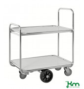 Kommissionierwagen KM8500-2L, Kommissionierwagen mit 2 Böden, 630x1300x1100mm (BxLxH), bis 300kg belastbar, 2 Bockrollen, 4 Len
