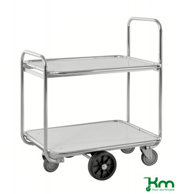 Kommissionierwagen verzinkt bis 300 kg 2 Bockrollen 4 Lenkrollen 900x630x1100mm KM8500-2M