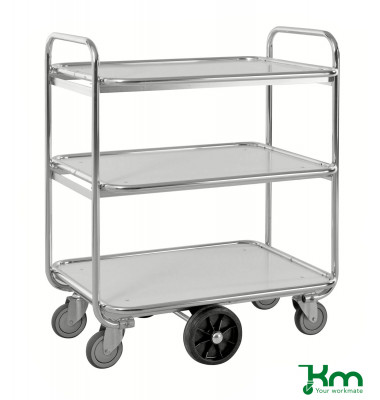 Kommissionierwagen verzinkt bis 300 kg 2 Bockrollen 4 Lenkrollen 1300x630x1100mm KM8500-3L