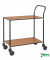 Design Servierwagen schwarz bis 150 kg 4 Lenkrollen 2 davon mit Bremse 840x430x970mm KM872-KOB