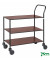 Design Servierwagen schwarz bis 150 kg 4 Lenkrollen 2 davon mit Bremse 840x430x970mm KM873-MAB