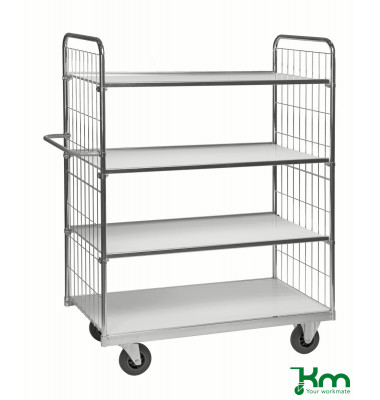 Etagenwagen verzinkt bis 300 kg 2 Bockrollen 2 Lenkrollen mit Bremse 1790x650x1695mm KM9000-4XL