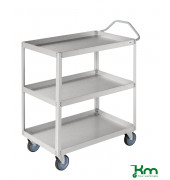 Etagenwagen KM9100-A, Etagenwagen Aluzink, 3 Böden, 420x690x850mm (BxLxH), bis 150kg belastbar, 4 Lenkrollen, grau