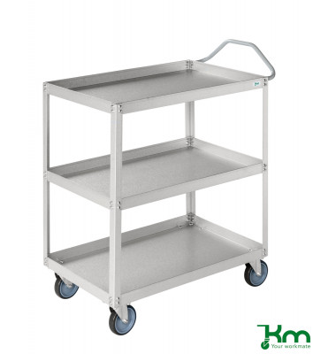 Etagenwagen grau bis 150 kg 4 Lenkrollen 690x420x850mm KM9100-A