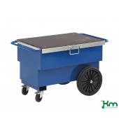 Baustellenwagen KM9199, Werkzeugwagen, 760x1260x720mm (BxLxH), bis 400kg belastbar, 2 Lenk- und 2 Bockrollen, blau