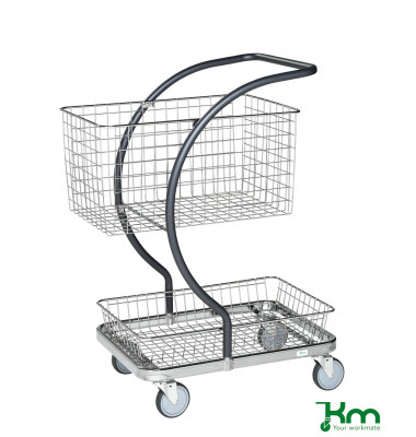 Design Servierwagen grau bis 120 kg 4 Lenkrollen 685x450x1000mm KM96101