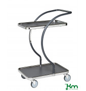 Design Servierwagen KM96200, C-Line Tischwagen, 450x685x1000mm (BxLxH), bis 120kg belastbar, 4 Lenkrollen, grau